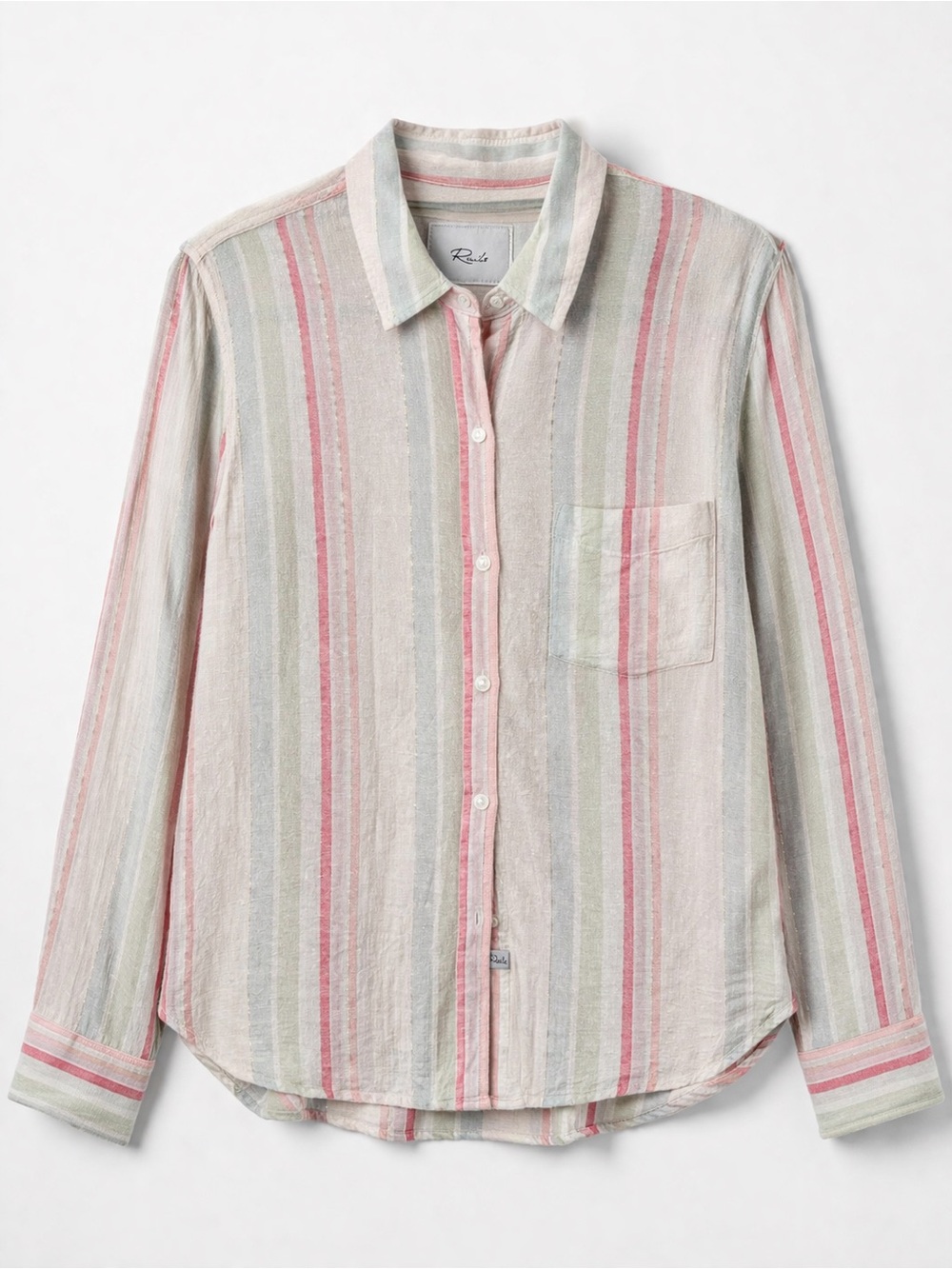 Rails Charli Matera Stripe Lurex Metallic Gauze Button Down Shirt Size Small - Picture 15 of 15